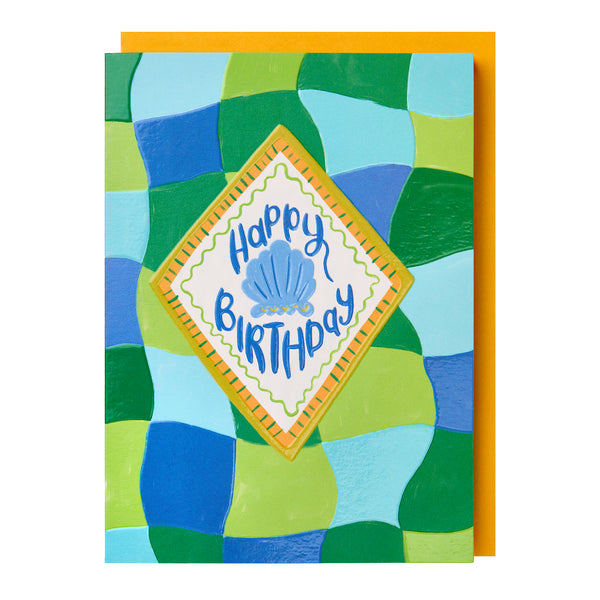 Happy Birthday - Shell wavy checks