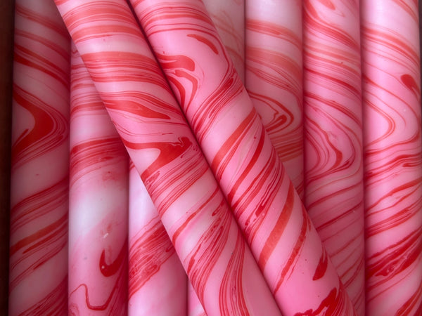 Pink Marble Set of two Candles