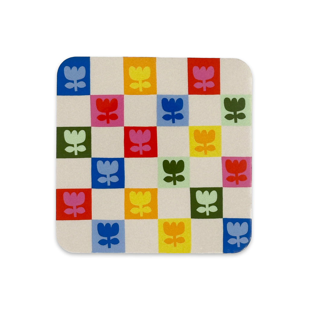 Flower Check Coaster
