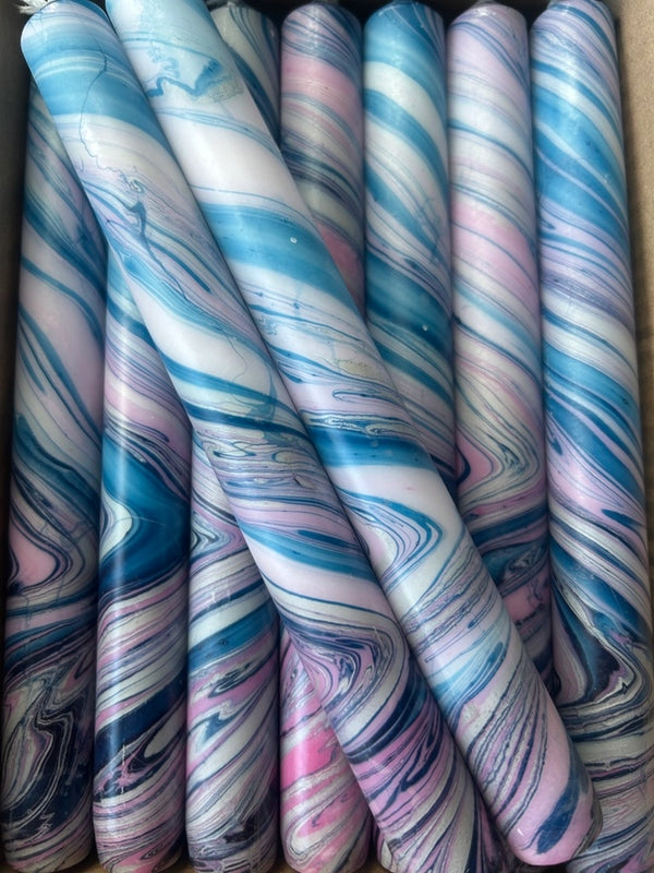 Blue Marble Set of two Candles