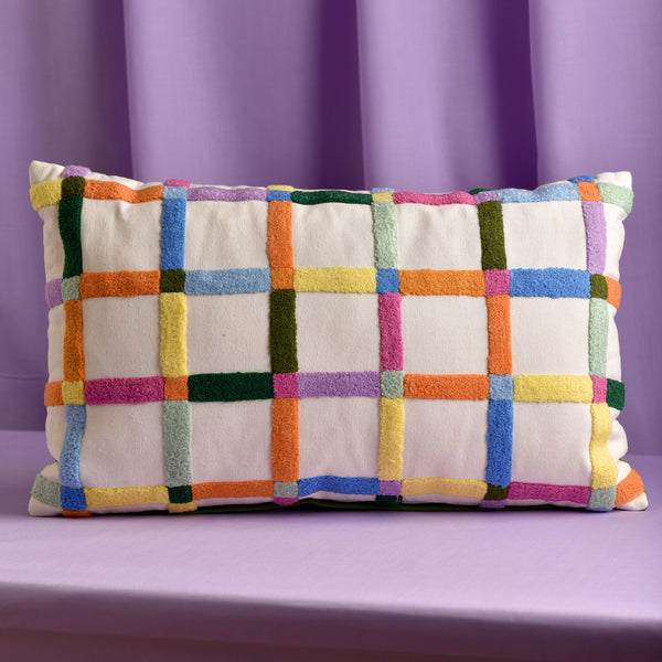 Tufted Cotton Patterned Cushion