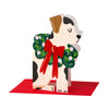 Black & white dog with wreath
