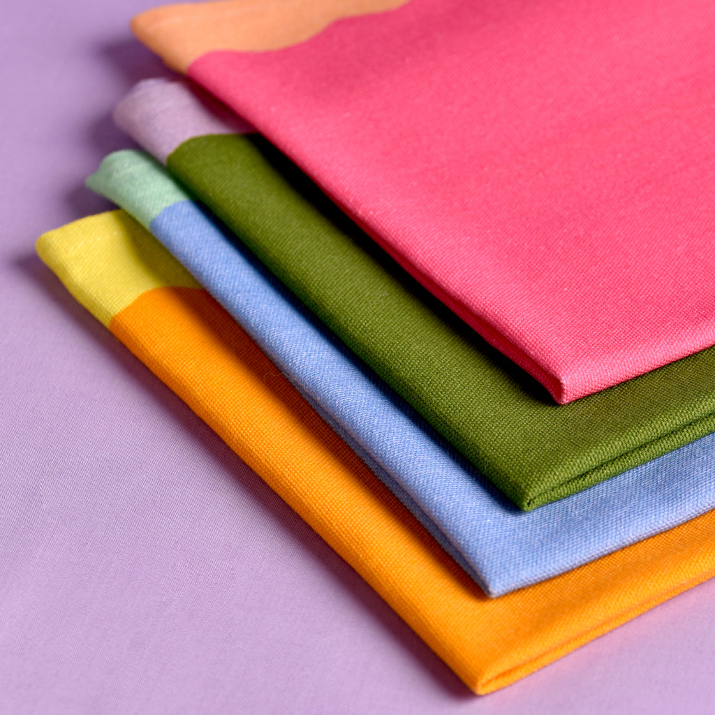 Raspberry Blossom Set of 4 Cotton Napkins