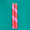 Pink Stripe Set of two Candles