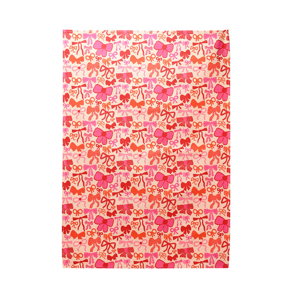 Raspberry Blossom Set Of 2 Tea Towels - Christmas Bows