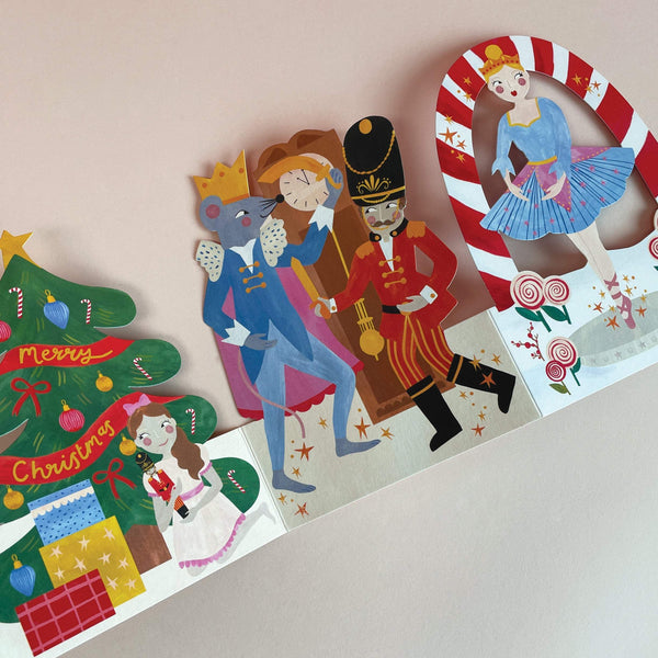 Nutcracker concertina Christmas card