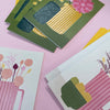 Dahlias & Dried flowers Card Set
