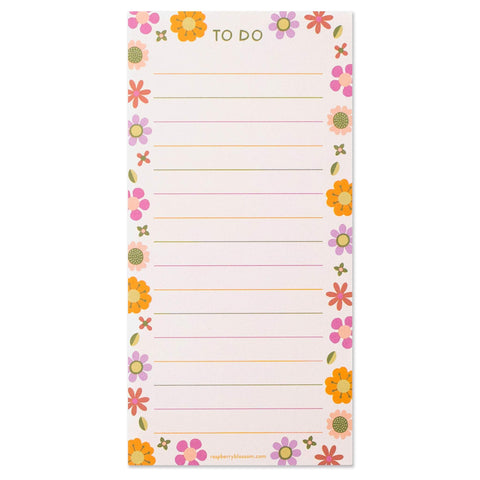 Retro Floral List Pad