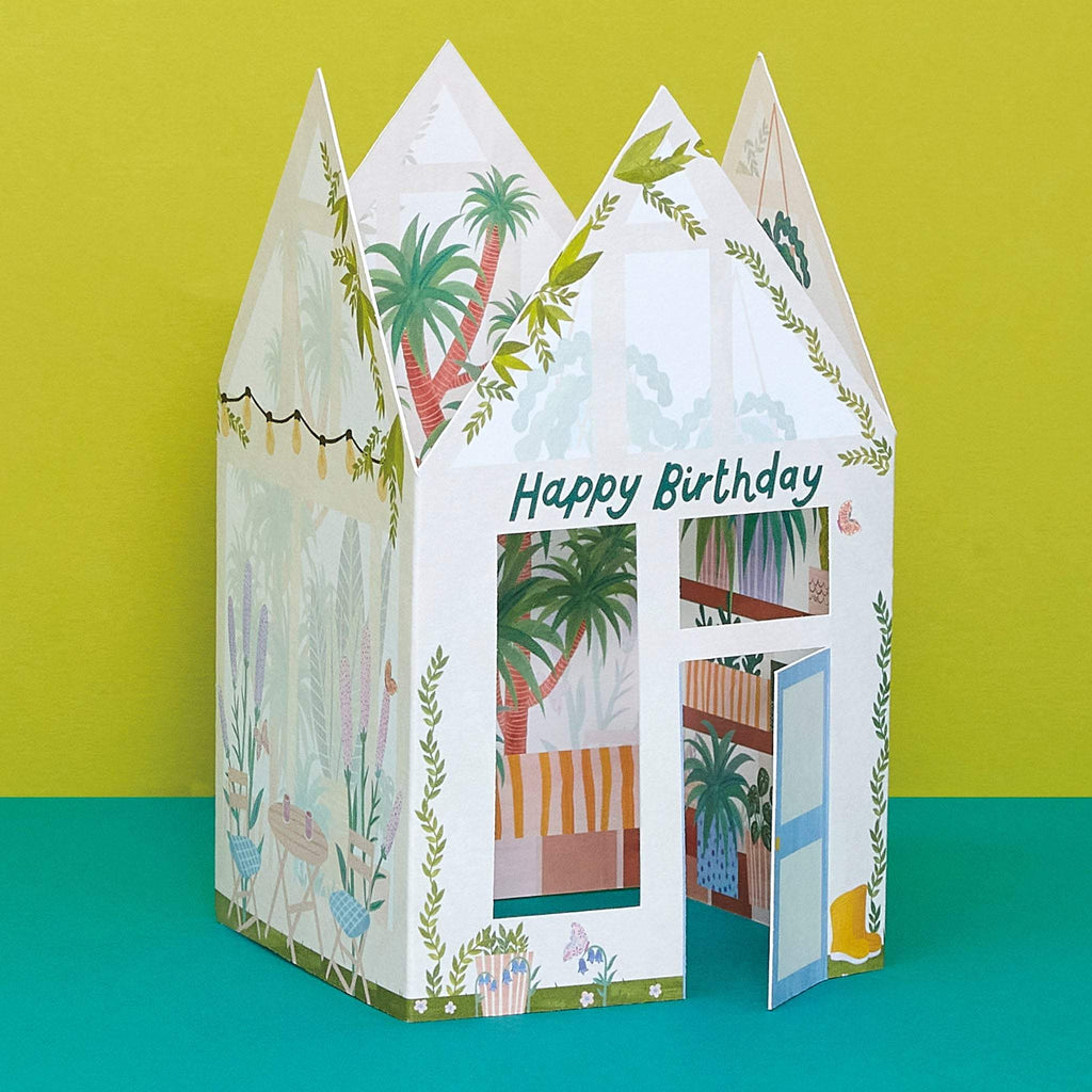 Happy birthday greenhouse 3D fold out