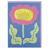 Happy Birthday Pink and Blue Flower