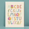 Pastel Coloured Typography Alphabet Print