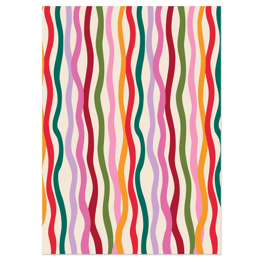 Christmas Wavy Stripe Wrapping Paper