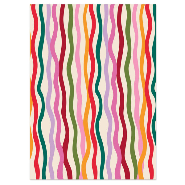 Christmas Wavy Stripe Wrapping Paper