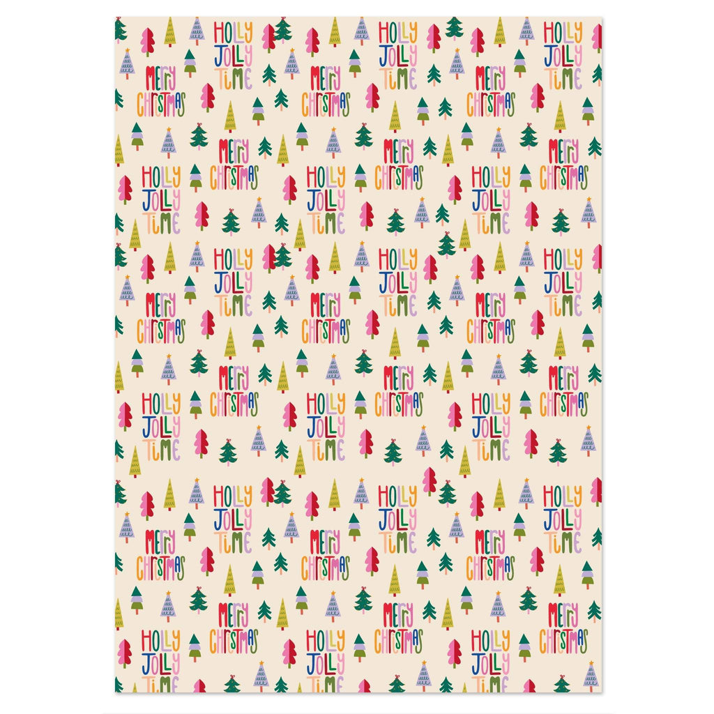 Colourful Christmas Trees Wrapping Paper