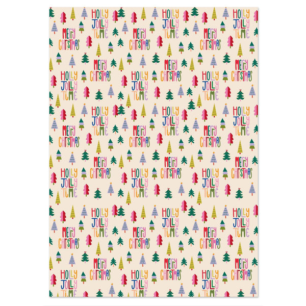 Colourful Christmas Trees Wrapping Paper