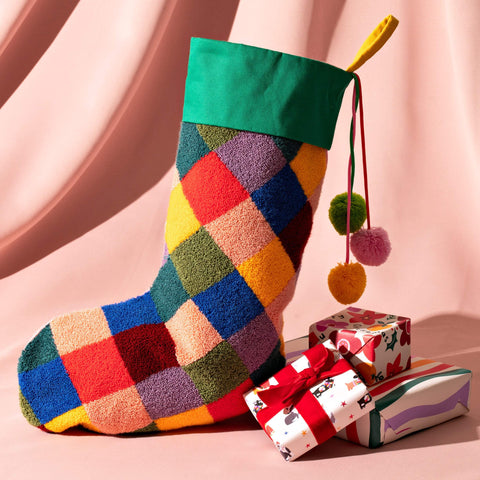Harlequin Checkered Stocking