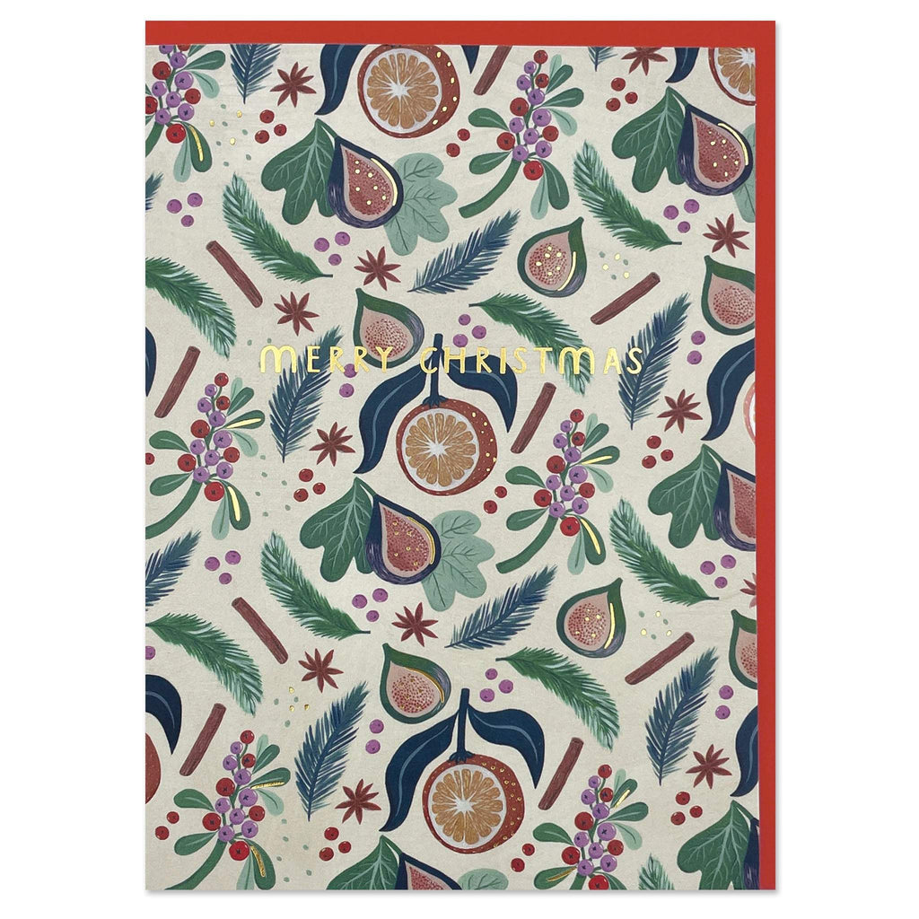 Merry Christmas foliage pattern